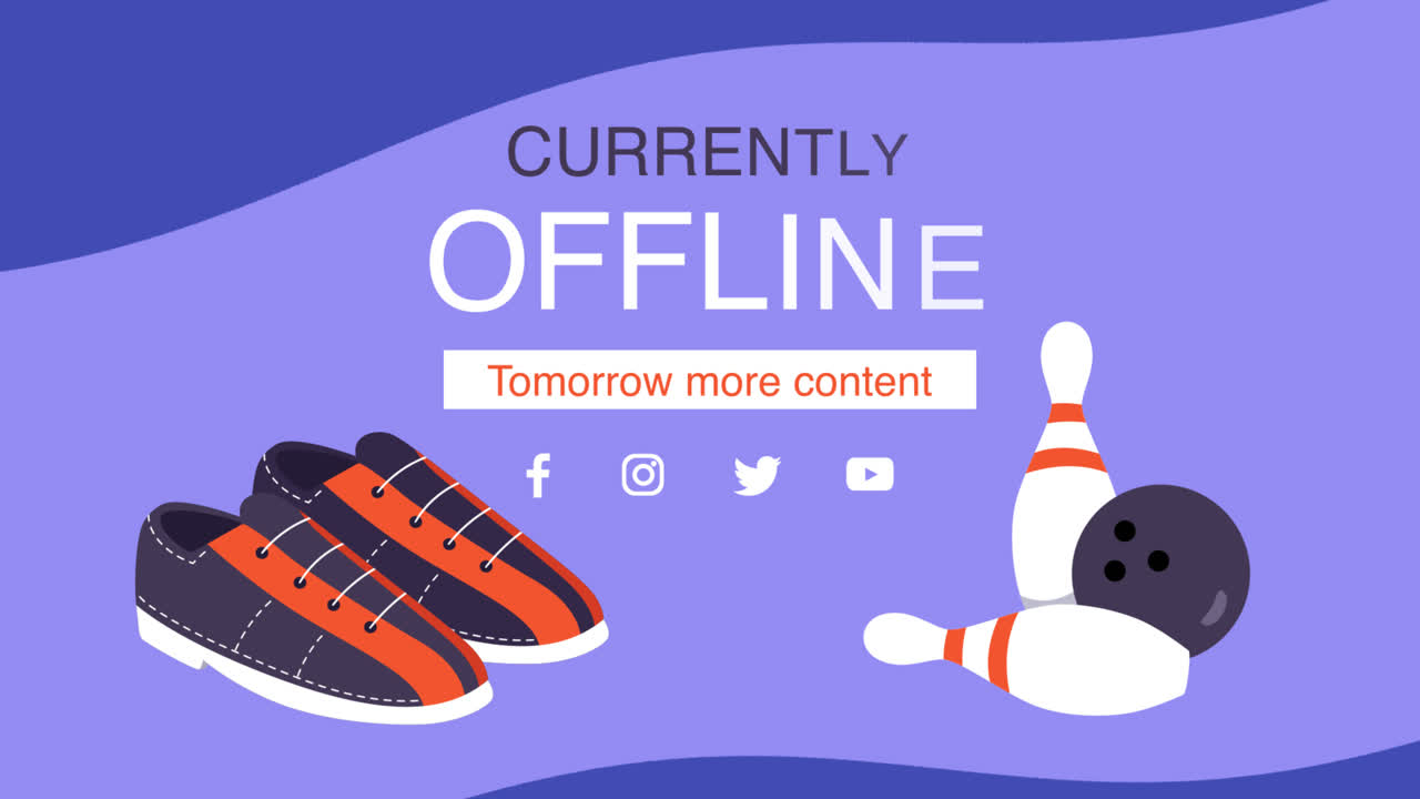 볼링 게임에 대한 평평한 트이치 배경의 모션 그래픽