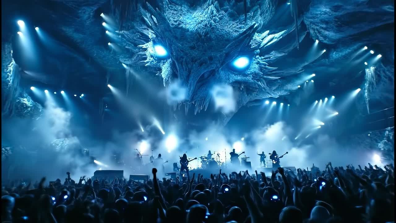 Folla al concerto del drago