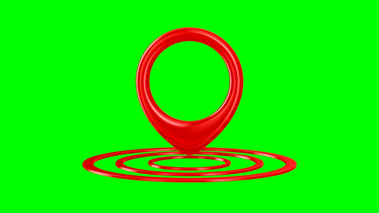 초록색 배경에 포인터: 고립된 3d 렌더링