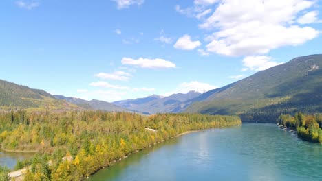 Scenic-mountain-and-river-at-countryside-4k