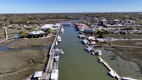 aerial fast pullout shem creek near charleston sc, south carolina