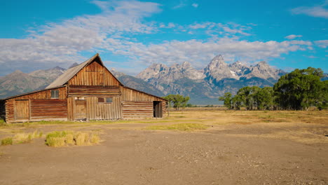 moulton barn with grand teton mountains in background