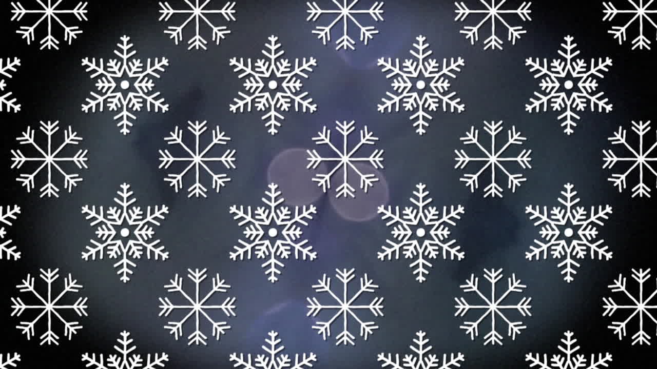 Animation of red pattern moving over rows of snowflakes