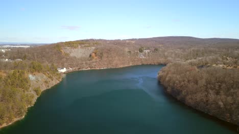 aerial drone video of iron ore quarry