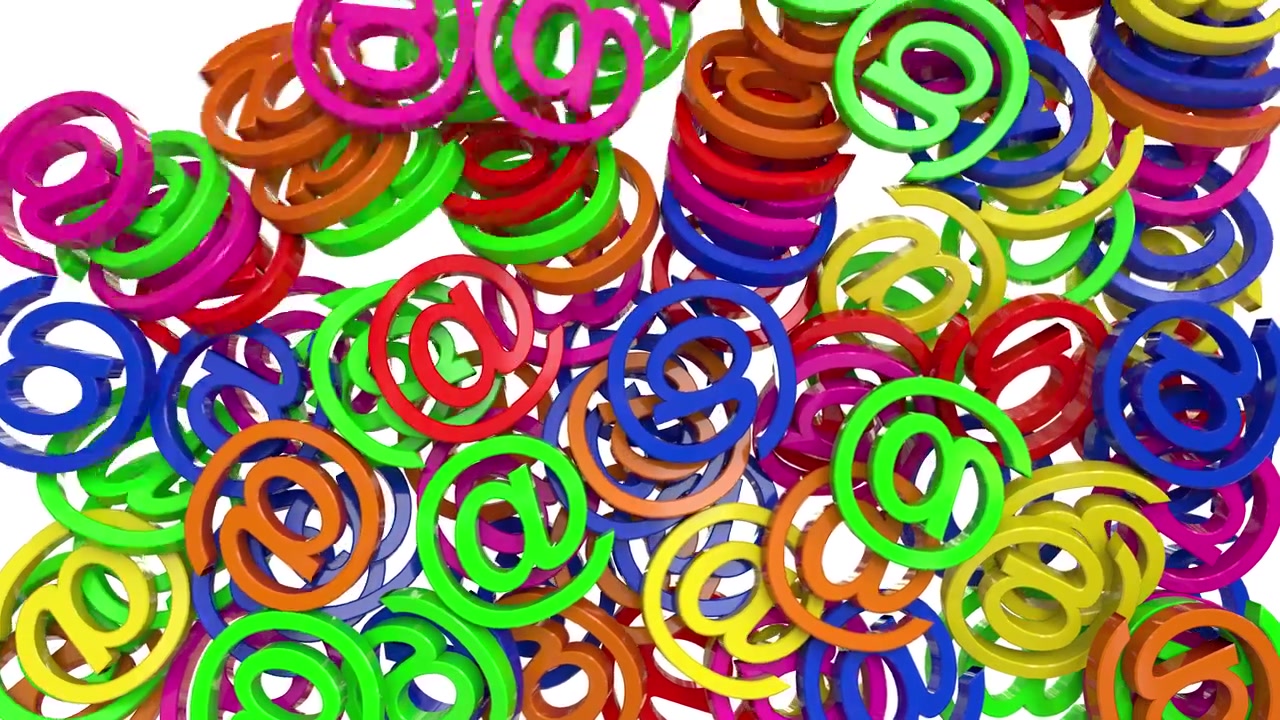 Simbolo chiocciola transizione email internet web social network e-mail digitale 4k