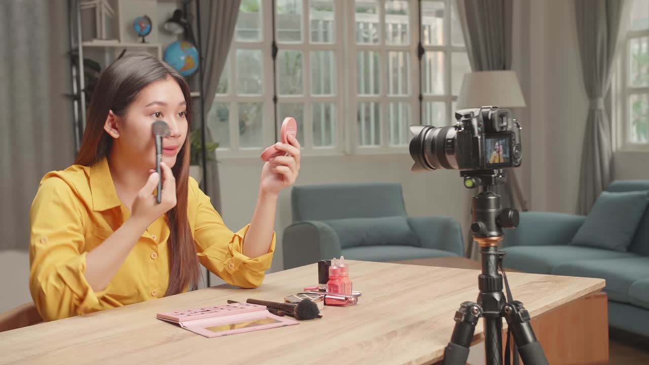 Beauty Blogger Doing Makeup Tutorial