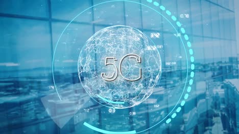 5-G-Werden-Auf-Einem-Rotierenden-Globus-Angezeigt