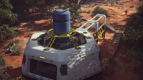 base alienígena en el desierto.