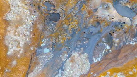 icelandic geothermal surface, vibrant mineral deposits, fluid patterns