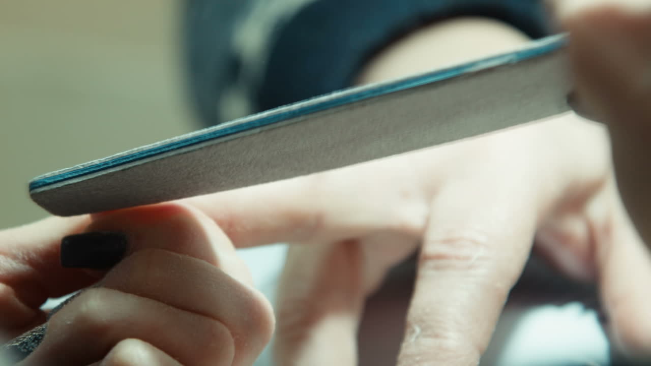 Manicure Polish Professional Nail Treatment Hands (Stock Footage)