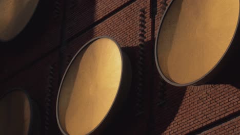 modern brick facade at sundown