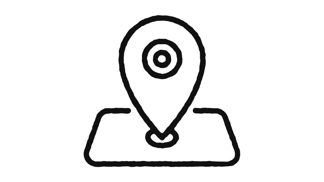 Location Icon Animation Footage & Alpha Channel