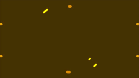 Animation-Gelber-Kreise-Und-Linien-Auf-Blauem,-Flüssigem-Hintergrund