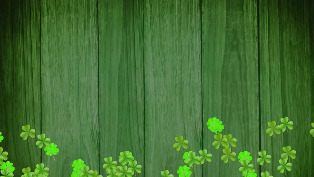 animación de tréboles verdes que se mueven para el día de san patricio