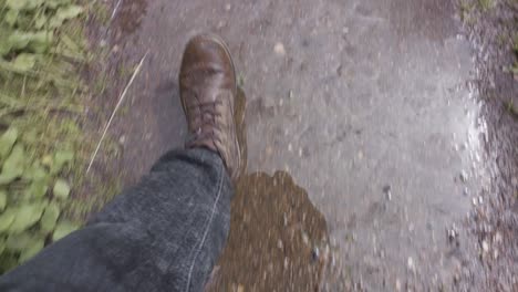 walking on a wet path