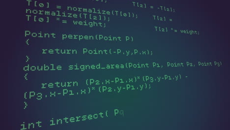 animación del procesamiento de datos contra un fondo de gradiente azul