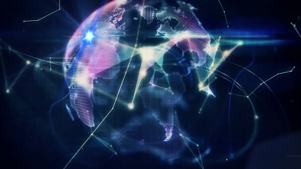 Animation of network of connections over globe