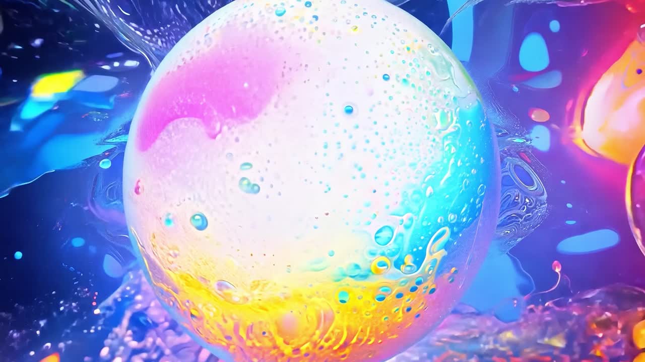 추상적인 다채로운 매크로 아트와 유동적인 텍스처