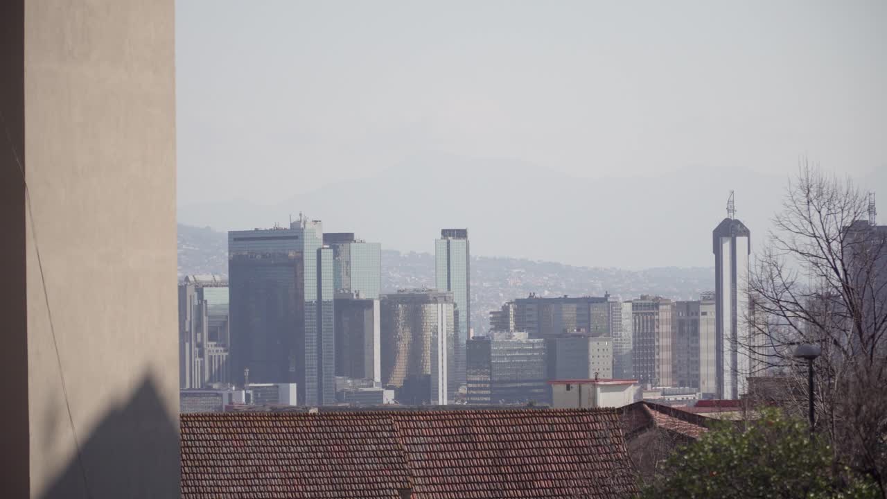 Camera shot of a business center in Naples, Italy