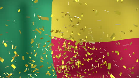 animación de confeti sobre la bandera de benín