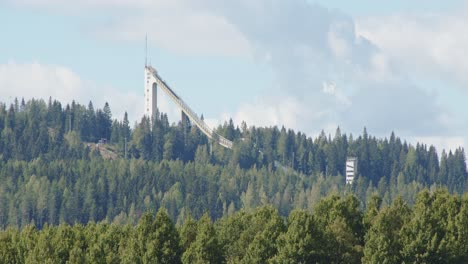 ski slope in forest landscape in jyväskylä, finland