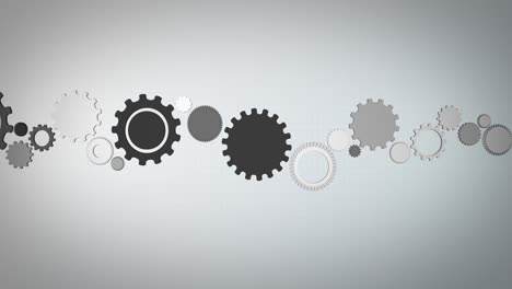 missing gear is added and drives the machine. symbolic animation for the missing part. gears are driven. solution. digital loop animation with luma matte.