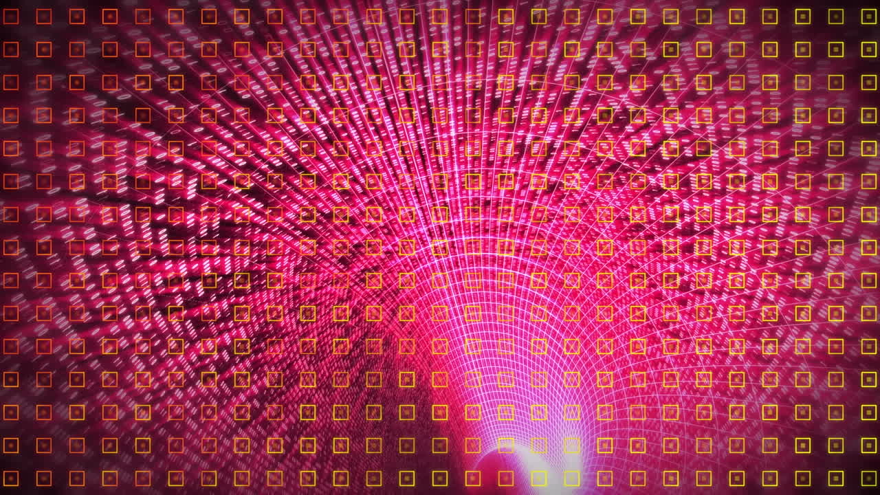 Animation of tunnel made of pink lights