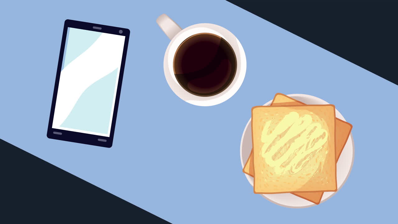 desayuno delicioso con animación de café