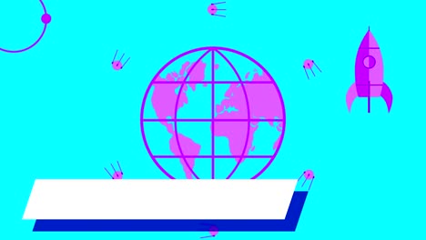 animación en bucle de dibujos con un tema de espacio