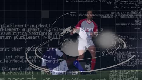 Animación-Del-Procesamiento-De-Datos-Sobre-Diversos-Jugadores-De-Fútbol-Y-Escaneo-De-Alcance.