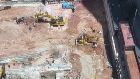 sydney metro aerial building construction site diggers hunter st nsw australia