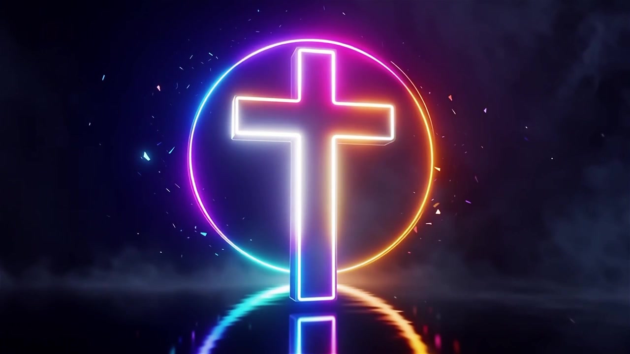 Christian Cross Heavenly Light Worship Background