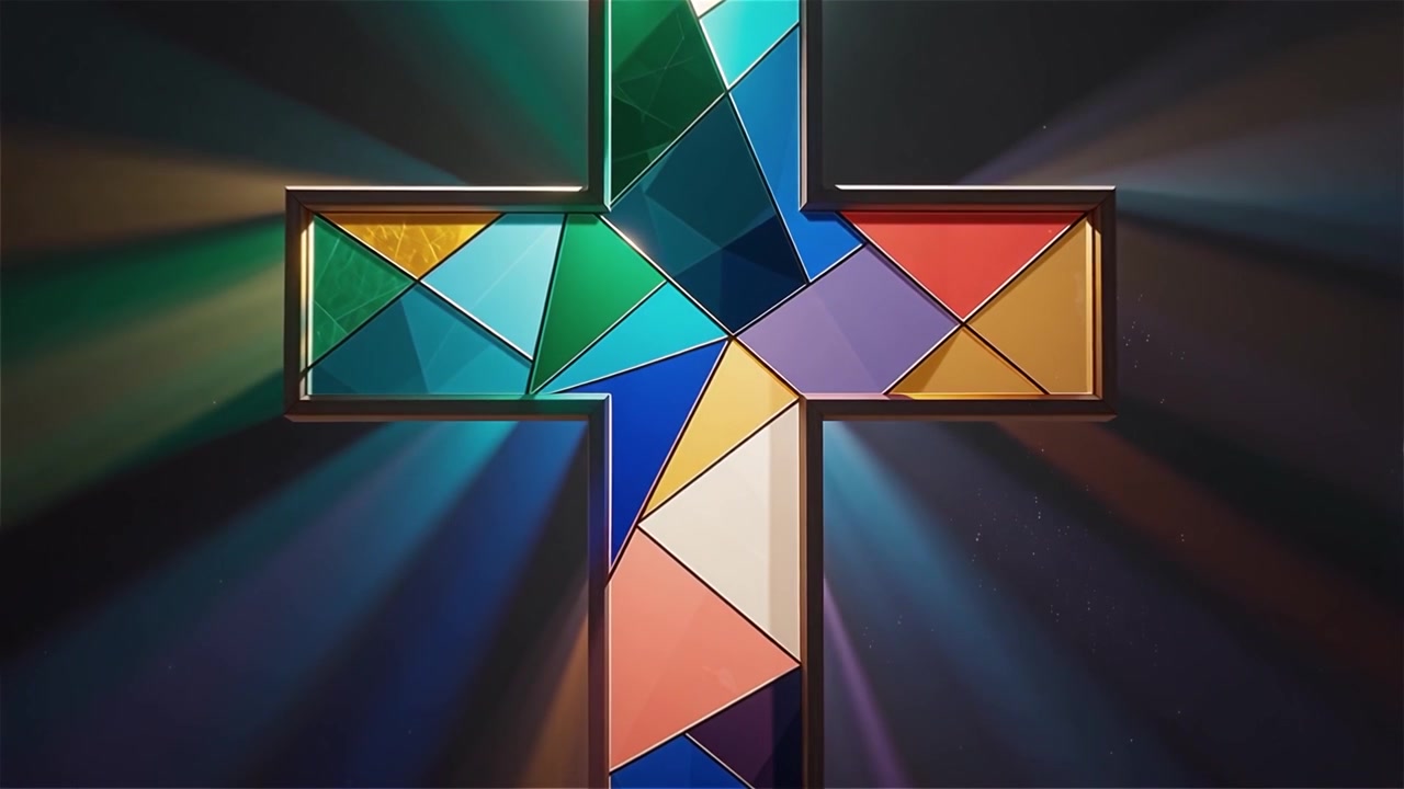 Christian Cross Heavenly Light Worship Background