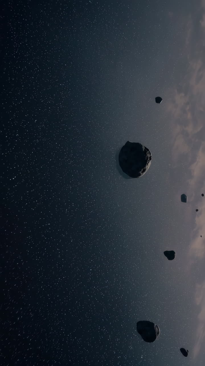 campo de asteroides en el espacio exterior