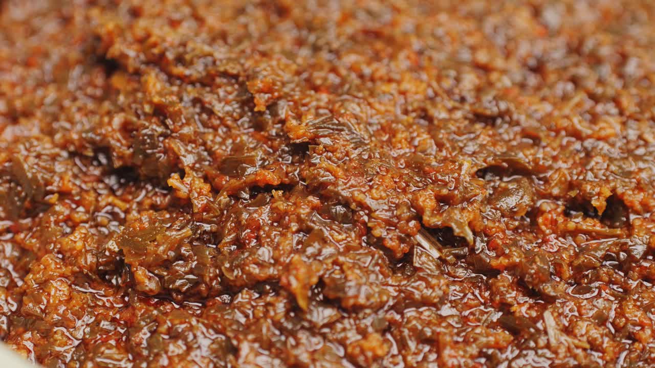 Close-up of a Brown Condiment