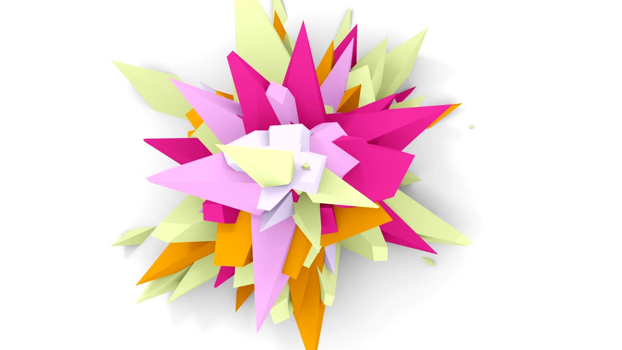 4k. flor digital abstracta. versión con colores rosa, rojo y verde. bucle sin costuras.