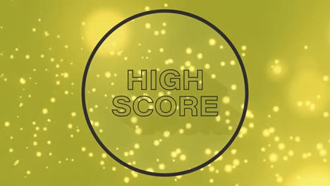 animation of high score text and spots on green background