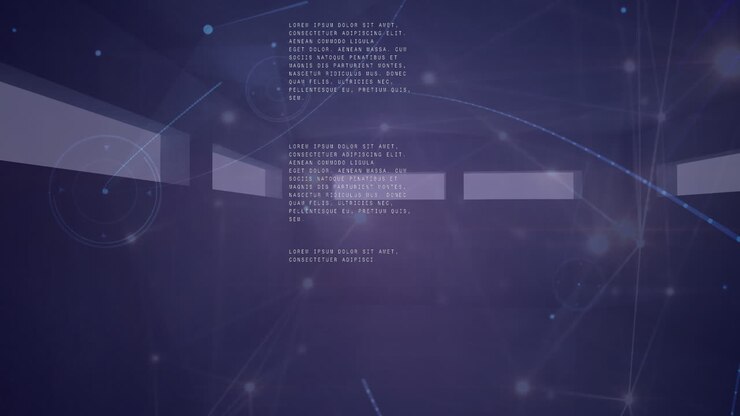 Animation of networks of connections and data processing over empty building