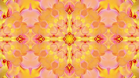 patrón ondulado líquido como el caleidoscopio con olas o mandala, gradiente multicolor. 3d elegante abstracto en bucle bg, estructura simétrica ondulada de líquido brillante. animación fluida colorida de moda 4k.