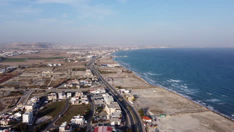 panoramic aerial view of larnaca city port on the south coast of cyprus