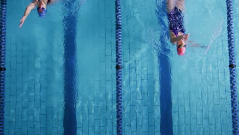 Swimmers-training-in-a-swimming-pool