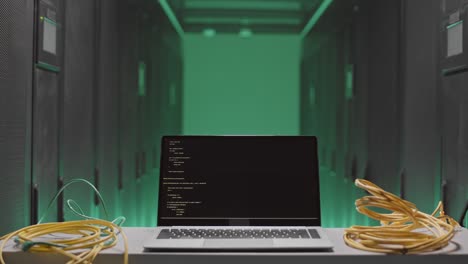 Computer Code Program Running on Laptop