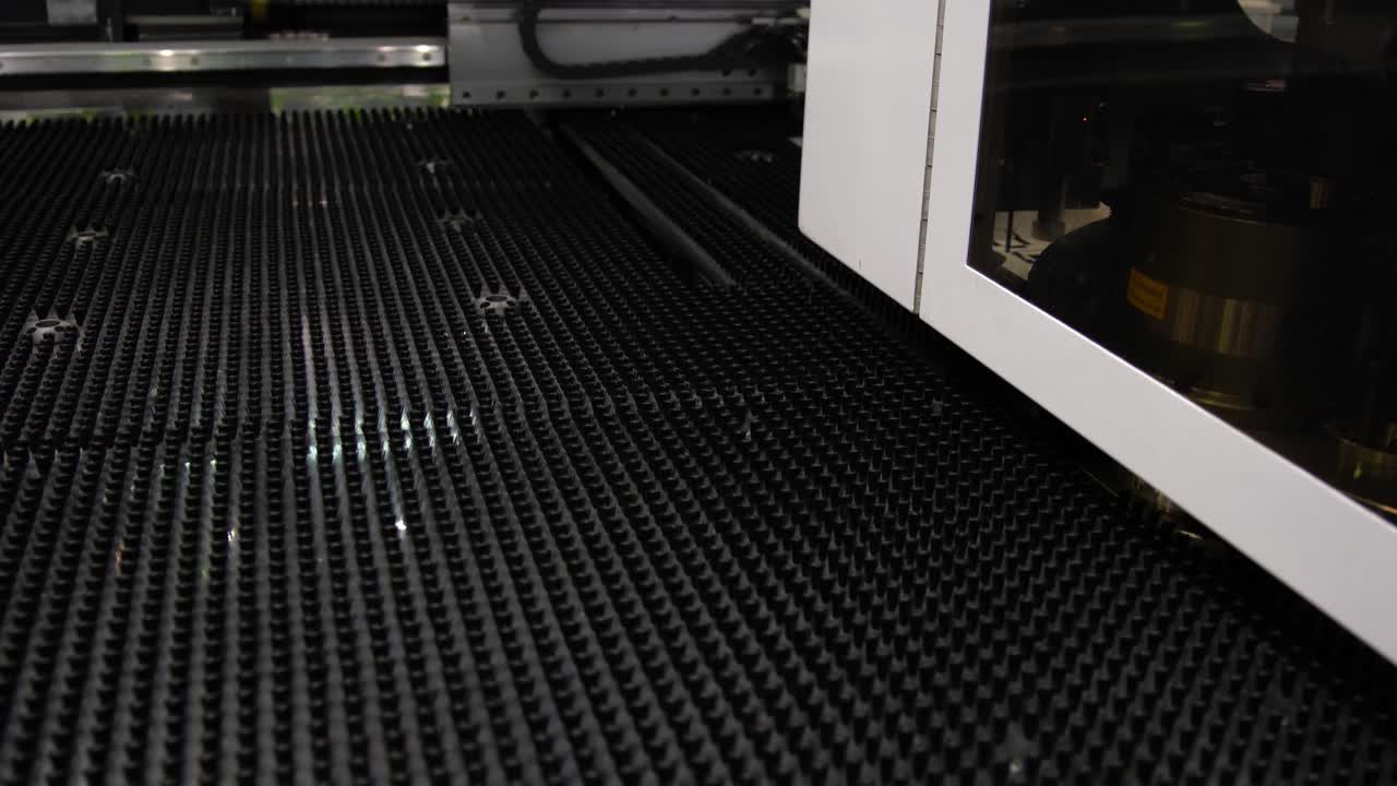 CNC Laser cutting of metal, modern industrial technology.