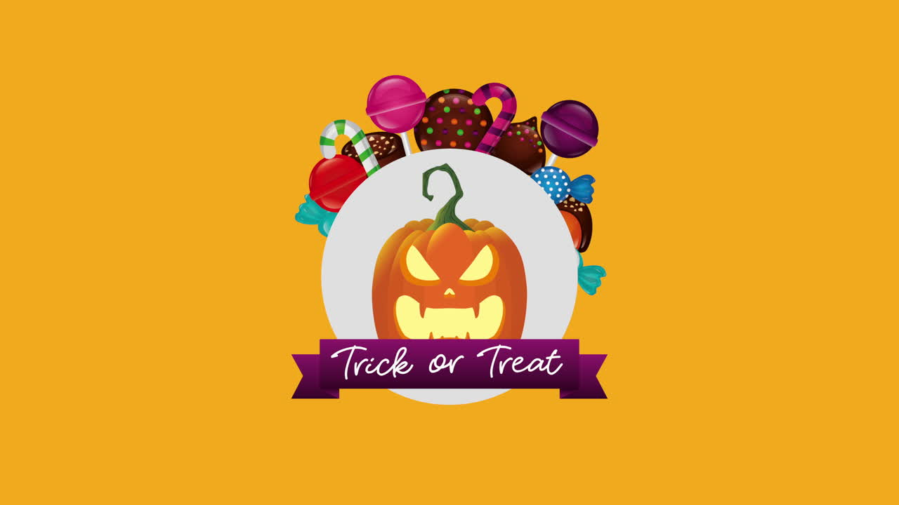 할로윈 호박과 달한 사탕