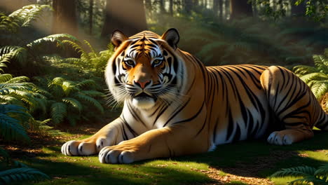 tiger resting in the jungle