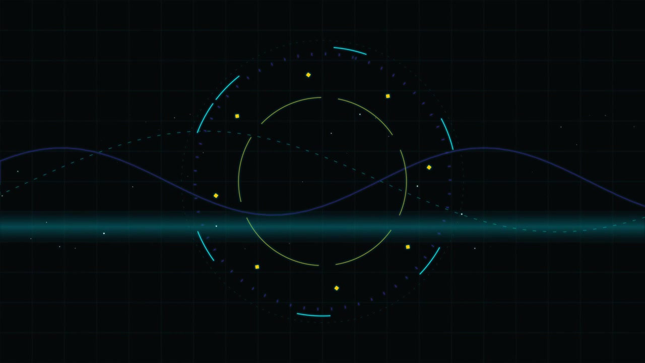 Abstract Digital HUD Interface with Oscillating Waveform