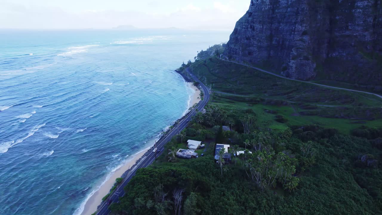 Aerial View of Scenic Hawaiian Coastline