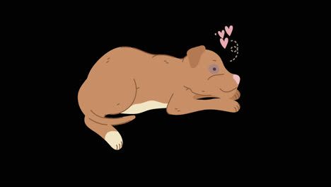 cute sleeping dog illustration