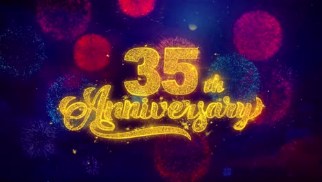35th anniversary celebration with fireworks