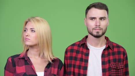 young couple facing each other together